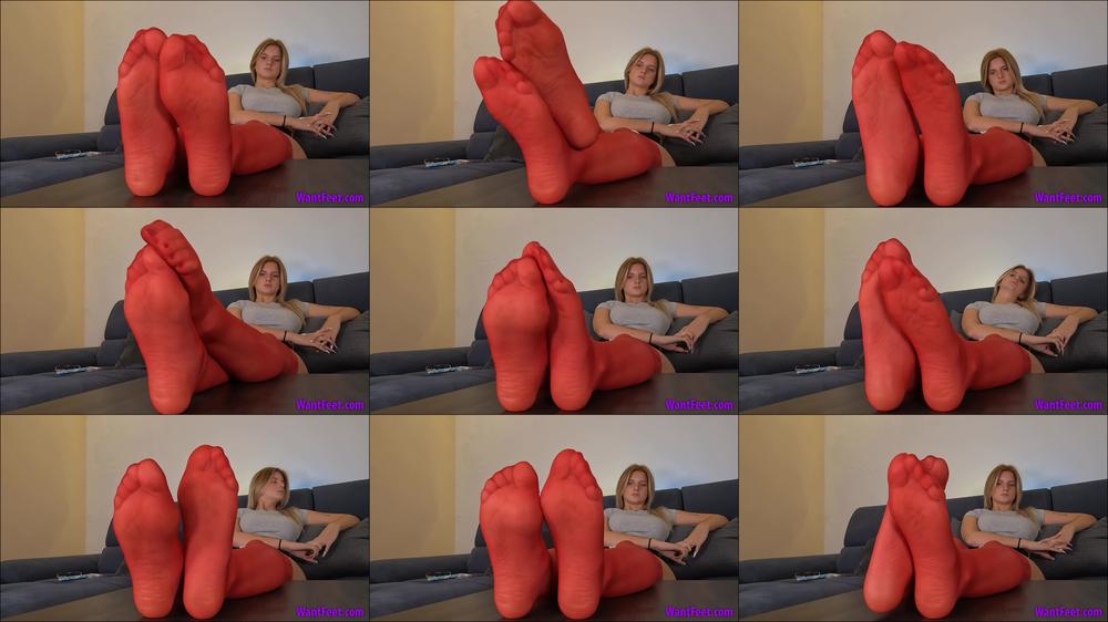 Feet Paradise - Red Hot Pantyhose - 4K Mp4