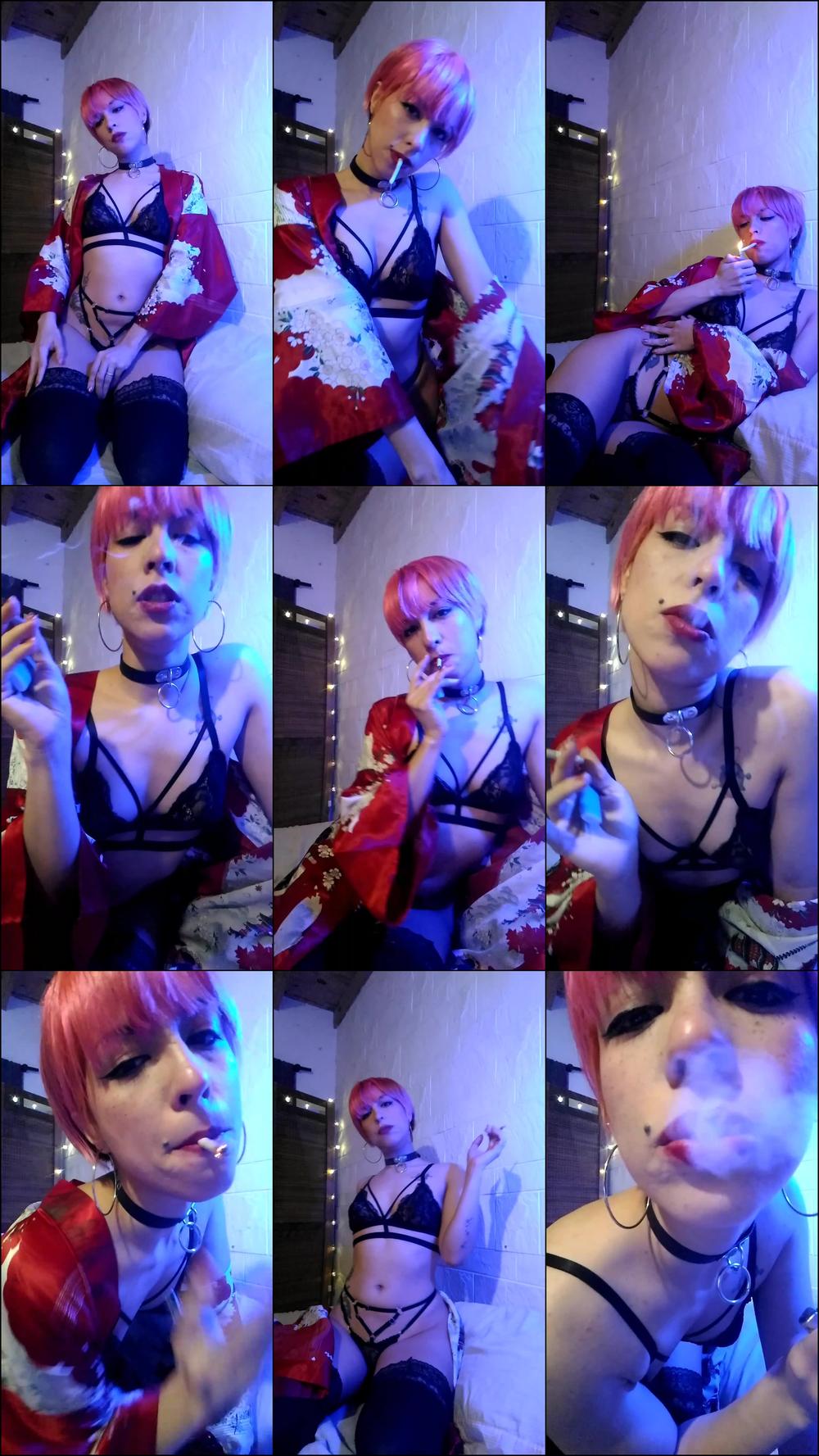 Smoking weed in black lingerie - September 06, 2020