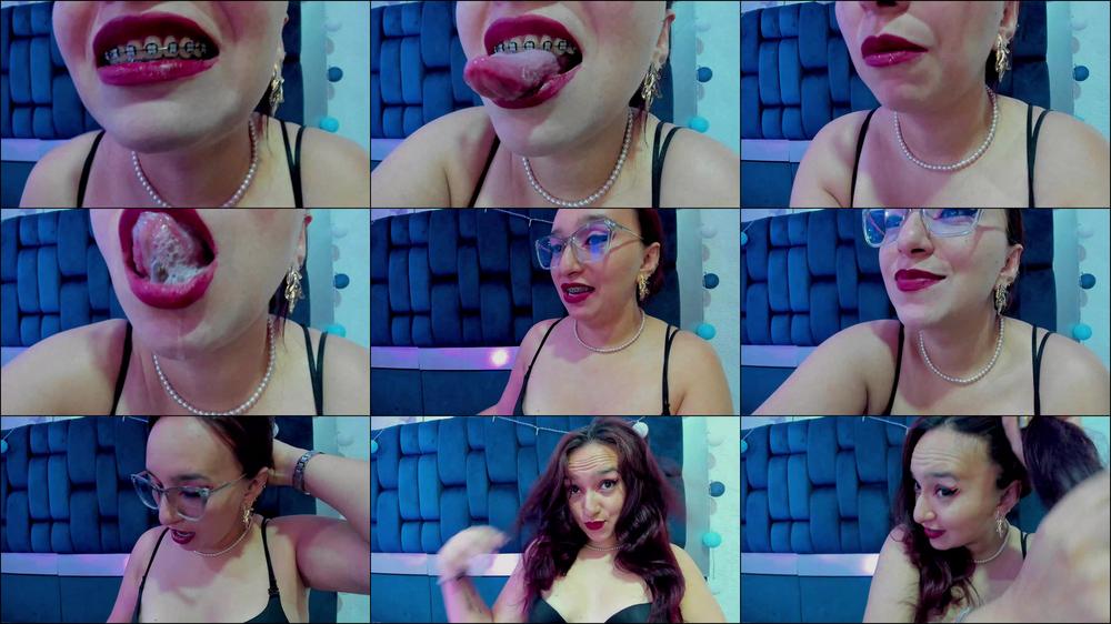 Saliva Seductress Close-up Mouth
