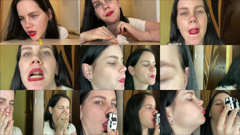 Giantess Eats Gummy Bears And A Toy 4K