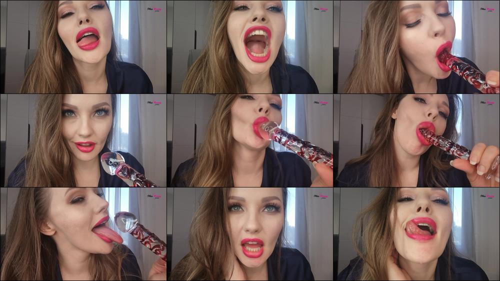 Hot pink sucking lips