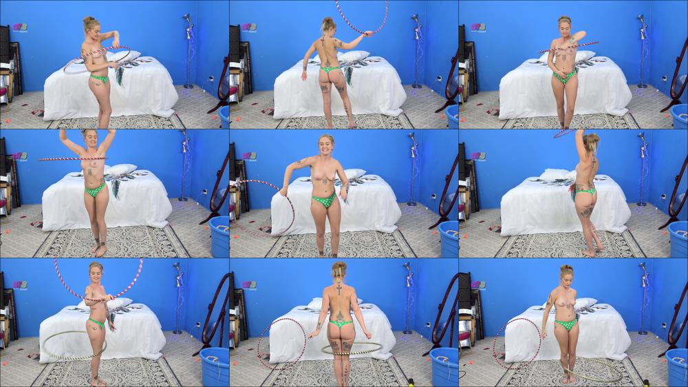 Victoria T Shows Hula Hoop Skills 4K