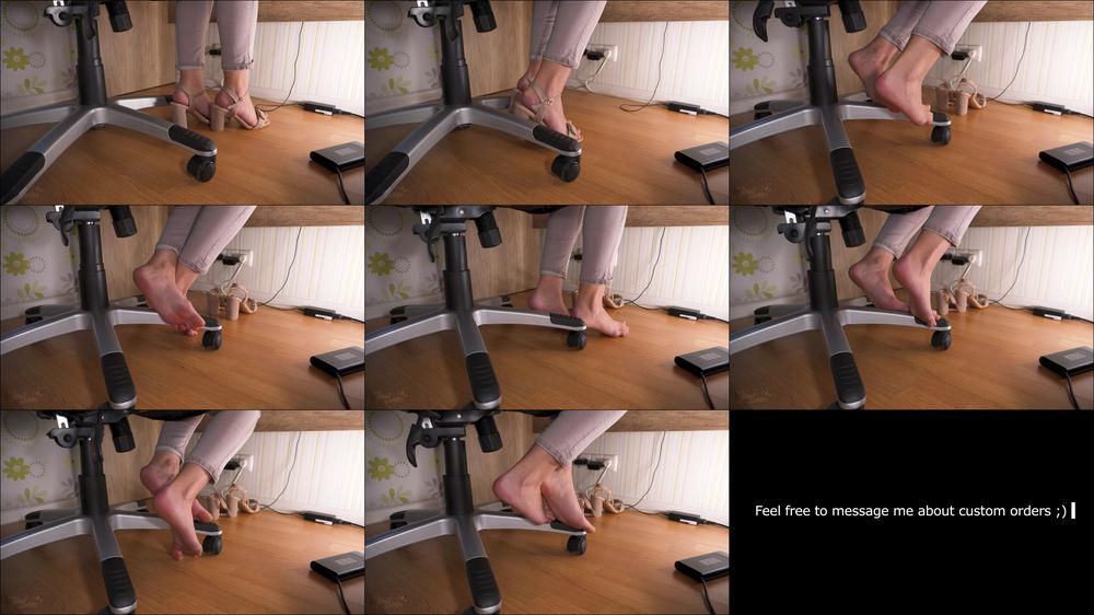 Underdesk Foot Worship Office Tease