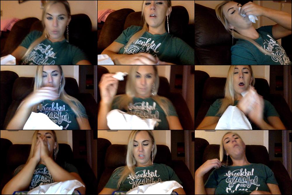 SO SICK WITH A COLD CANT STOP BLOWING MY NOSE