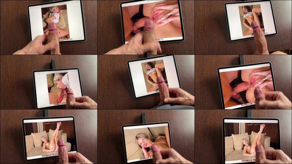 My fan play and cum on my naked photos