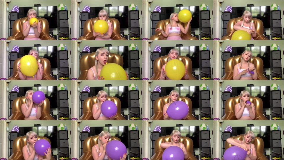 Inflatagirl Blowing Biting And Licking My Balloons