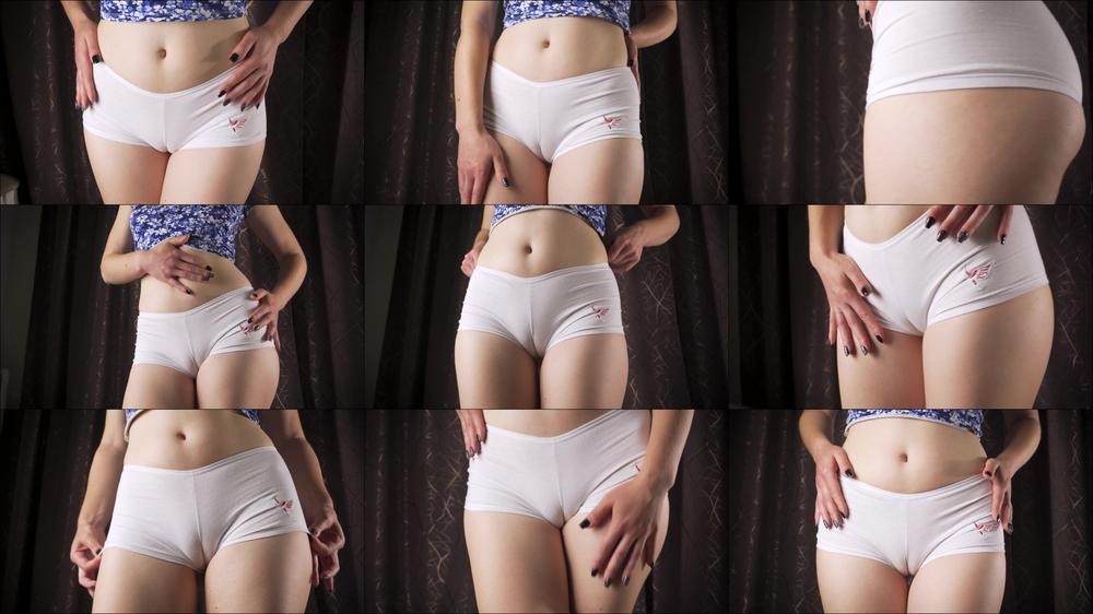Big White Panties Cameltoe Close Up Tease