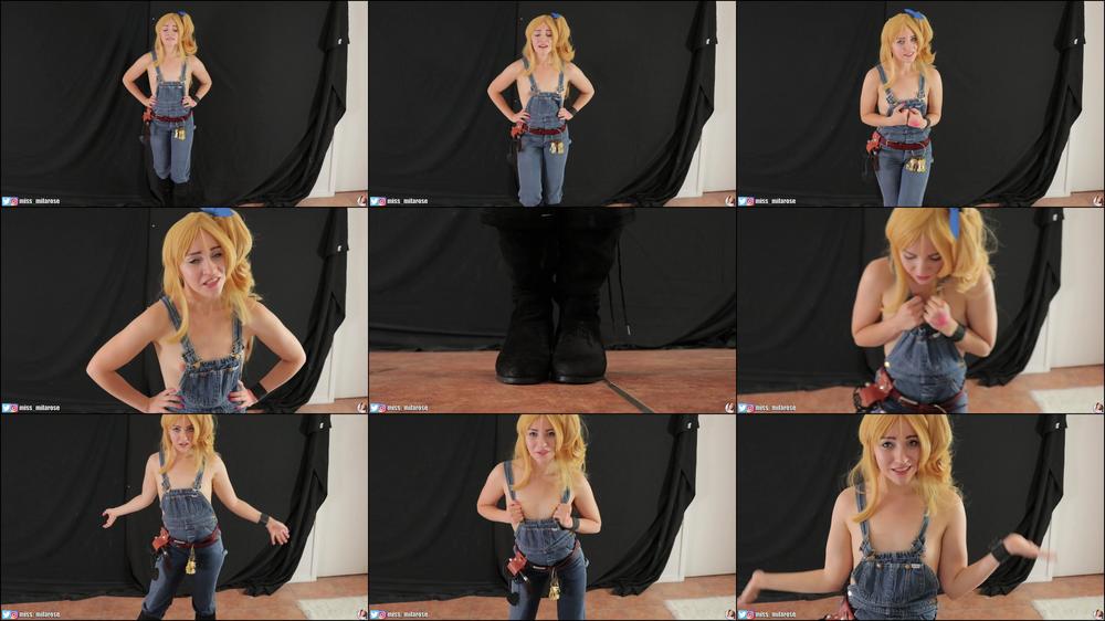 Lucy Heartfilia Pees in Overalls