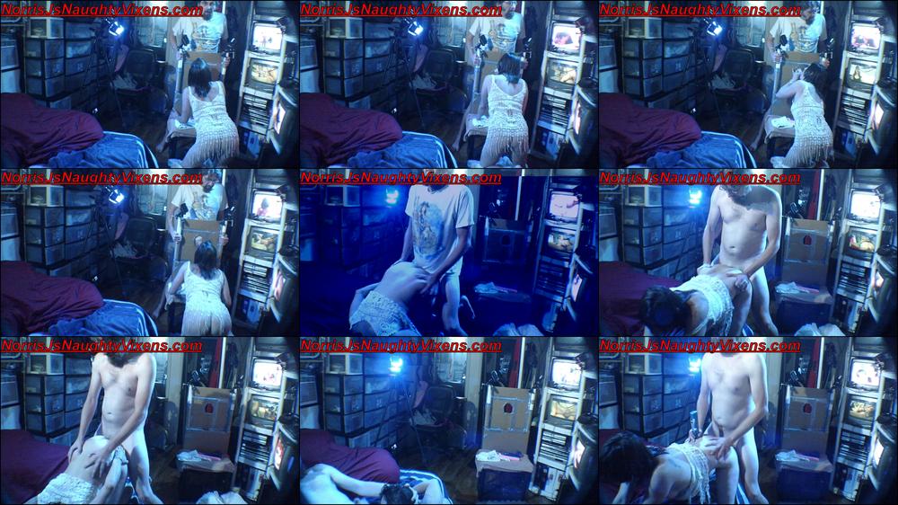 COugar gives gloryhole bj then sex