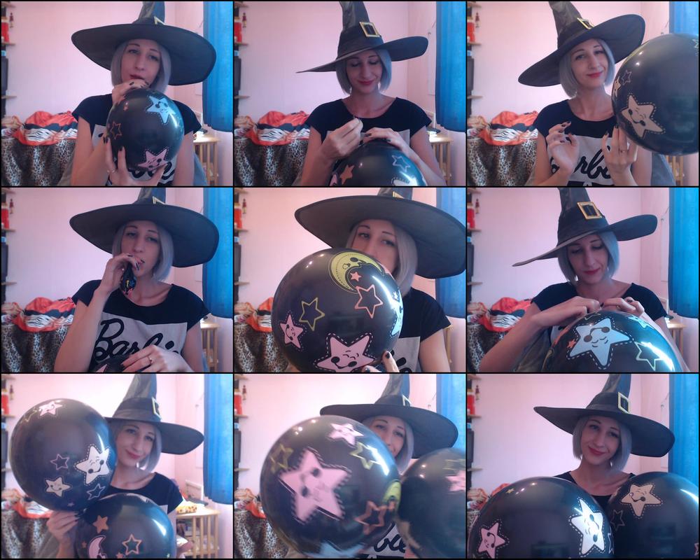 Cuteblonde666 Blowing Balloons For Halloween Fun