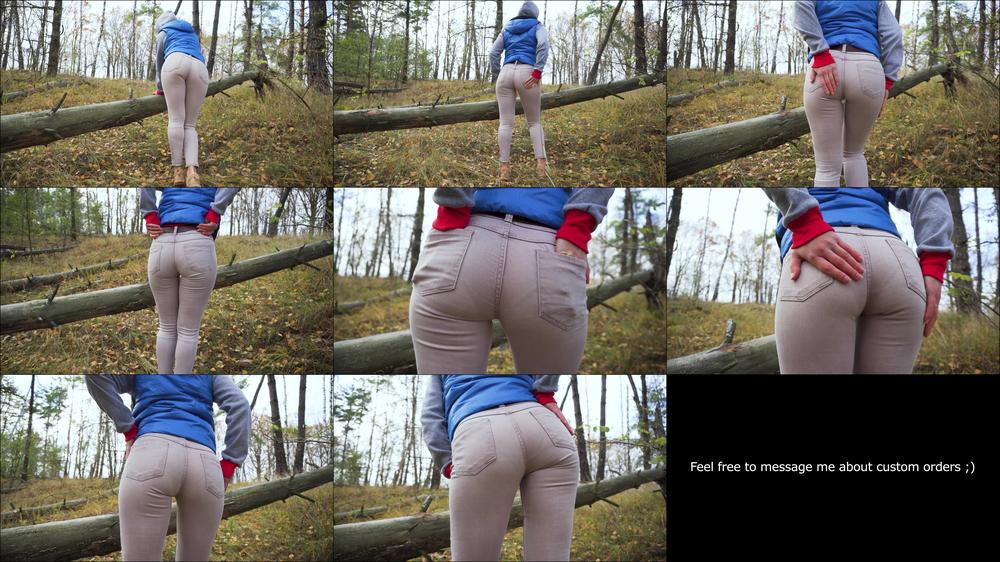 teasecombo - Real Amateur In Tight Pants Showing Off Her Visible Panty Line Ass Outdoor
