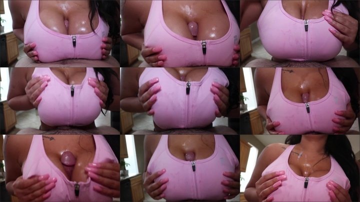 Laylawhite Pink Sports Bra Titfuck On Kitchen Count