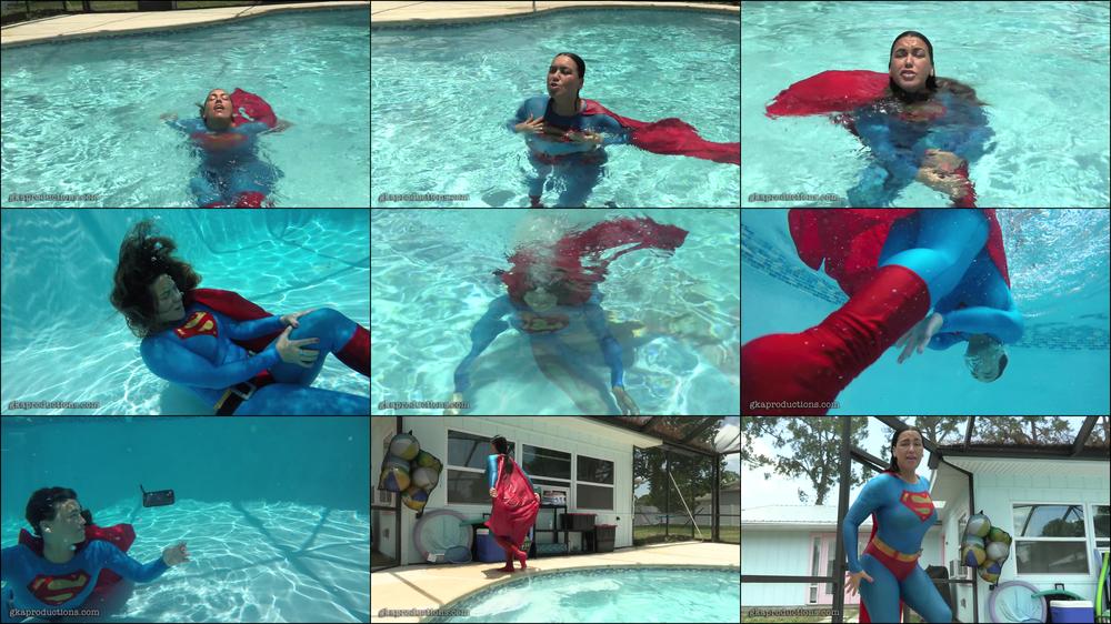 Megan Jones as SuperGrrl - Sexy Underwater Swimming