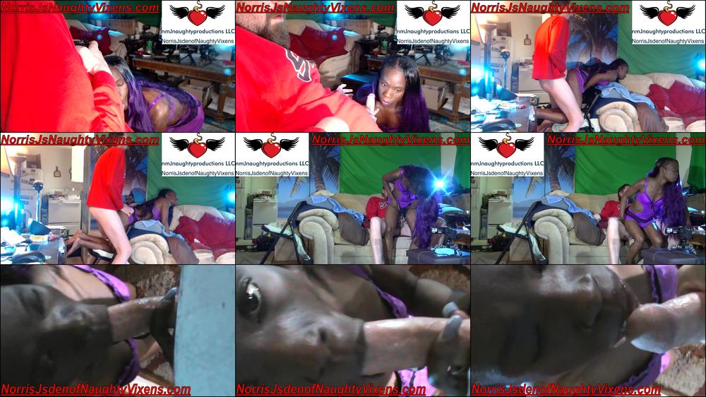 Ebony maid sucks white dick then facial