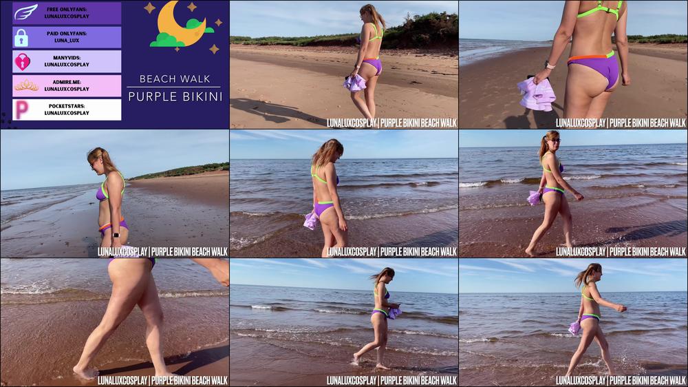 Purple Bikini Beach Walk