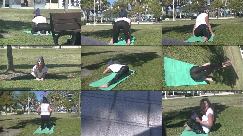 My Husband films me Bare Feet Public See-thru Yoga Pants