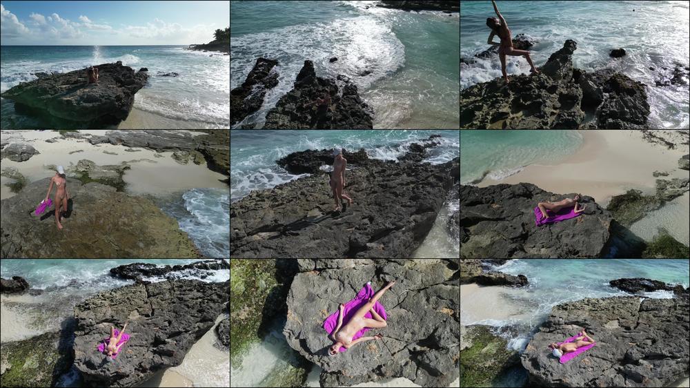 Naked on the beach