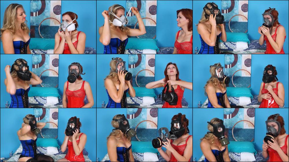 Autumn and Cherry V Try on Gas Masks HD