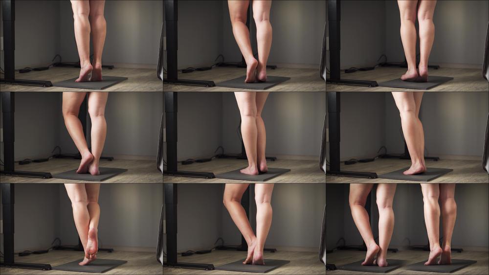 Spying On Teen Calves At Standing Desk
