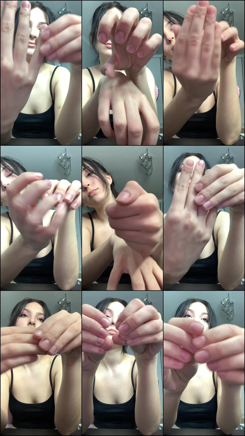 cute teen shows her hands and fingers - Jan 20, 2023