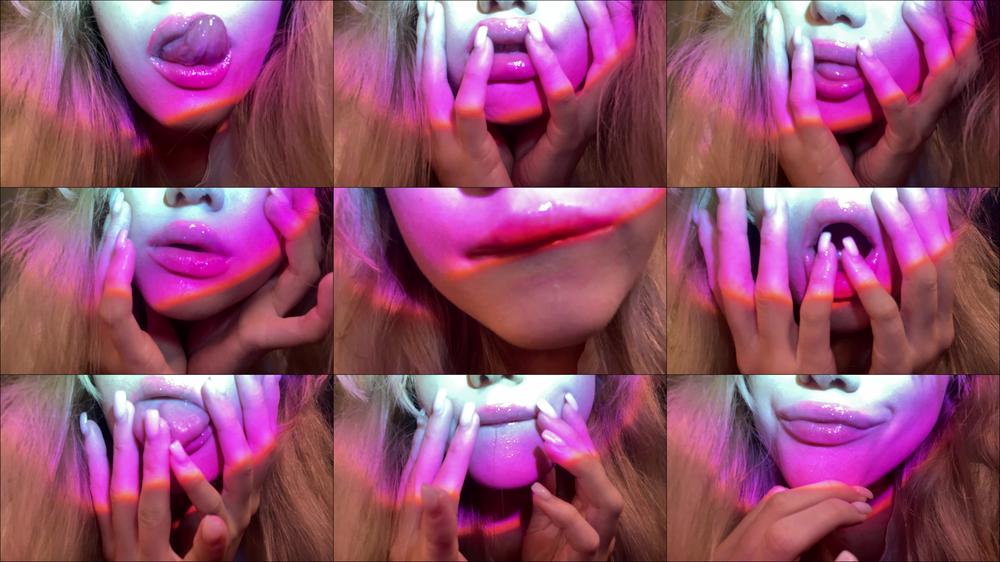 Drooling shiny lips