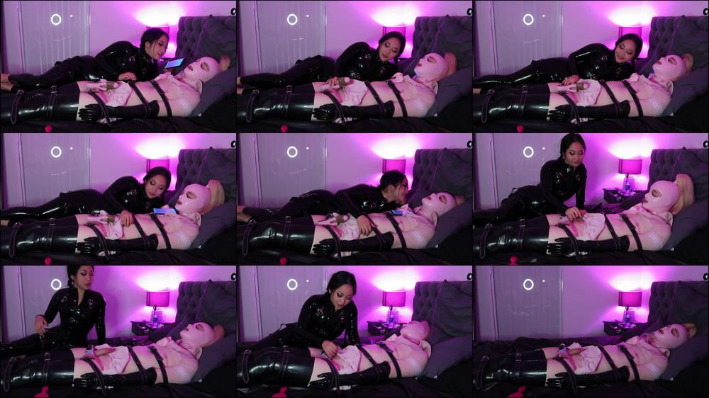 Playing with my sissy rubber doll