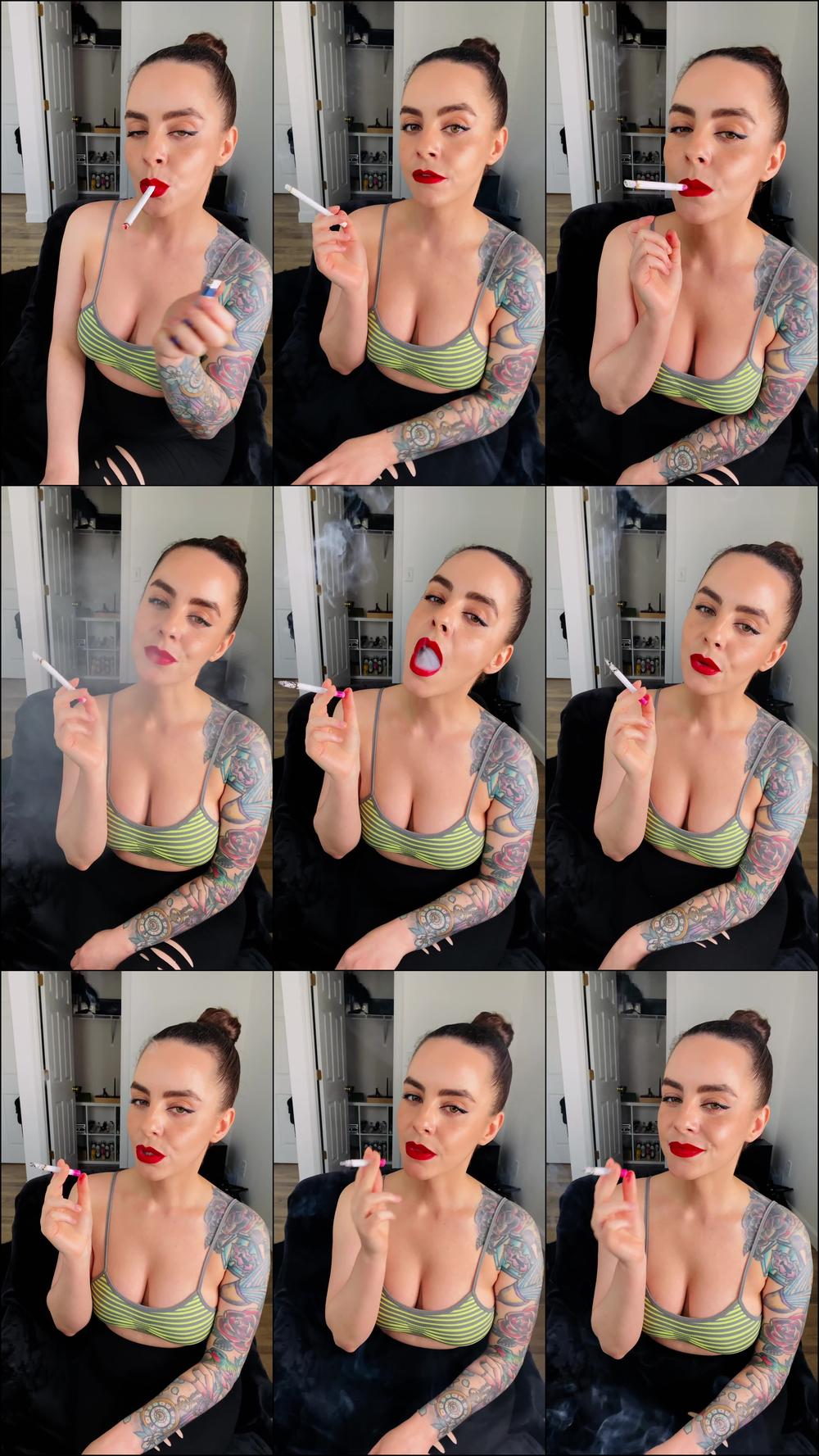 Smoking in Sports Bra