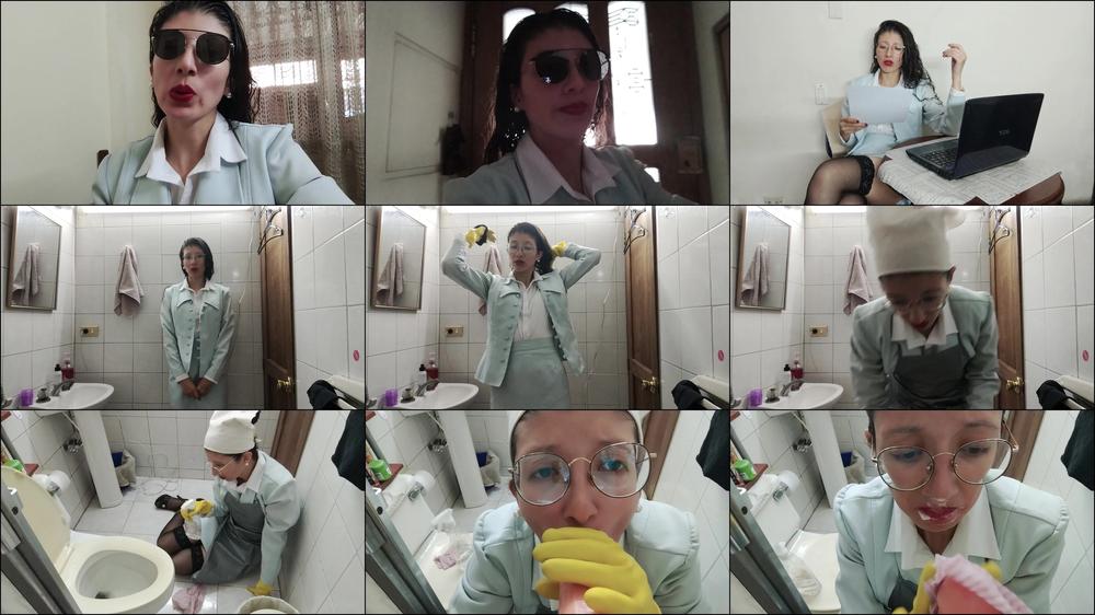 FROM BIG BOSS GIRL TO A HUMILIATED CLEANING LADY GIVING A BJ