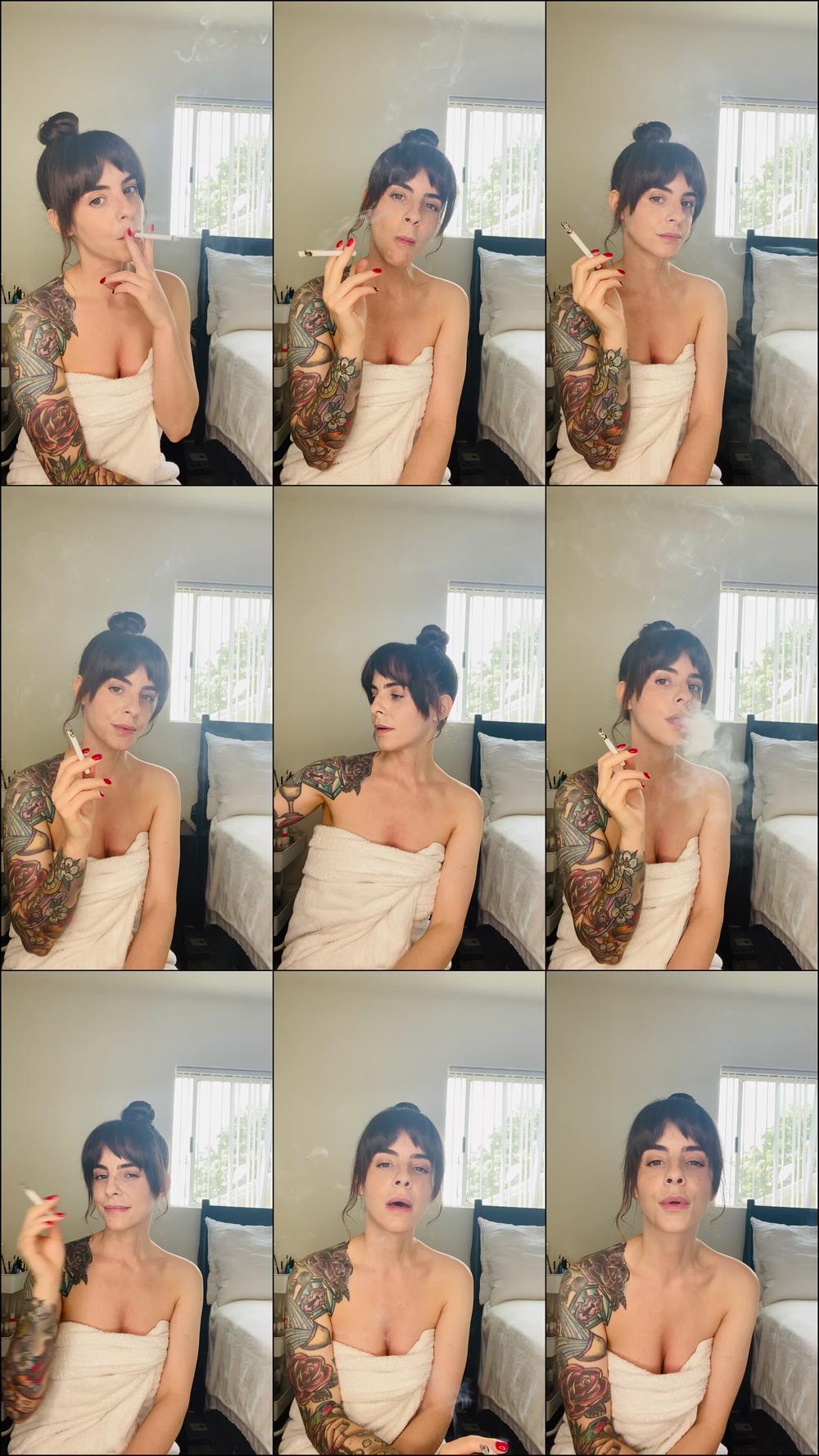 Smoking in Towel