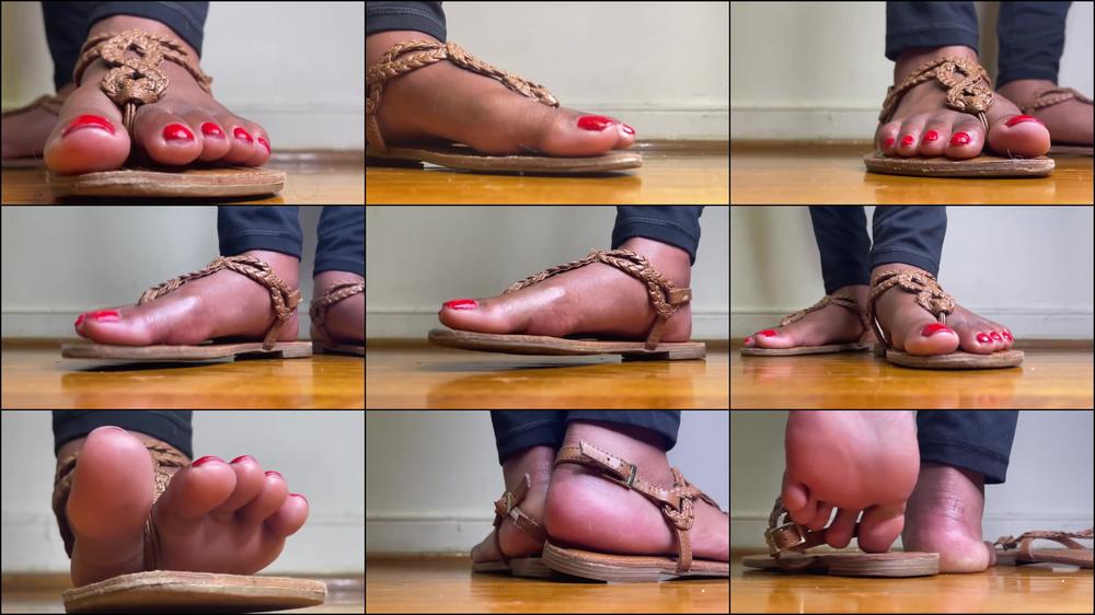 Ebony Feet Brown Sandals Teasing