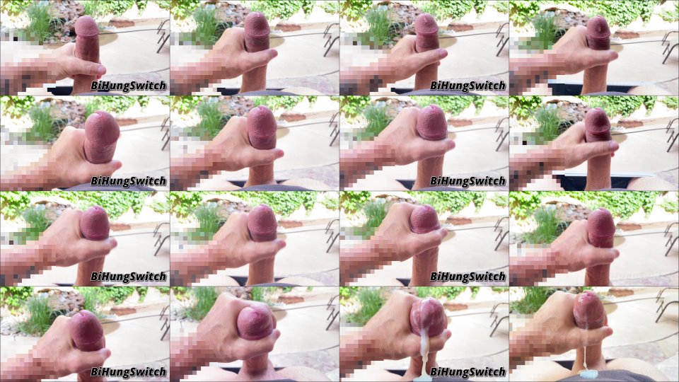 Hungbiswitch Huge Cum Shot Jerking Off Outside