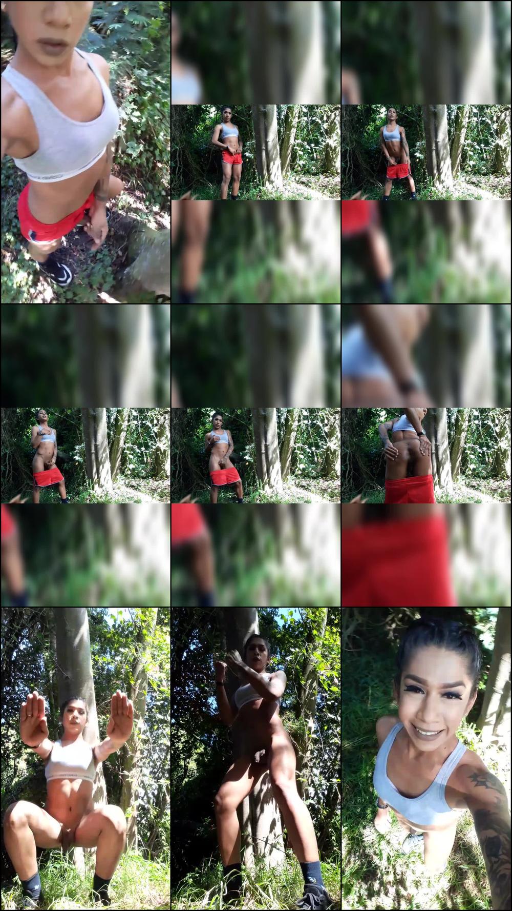 sexy routine in the woods