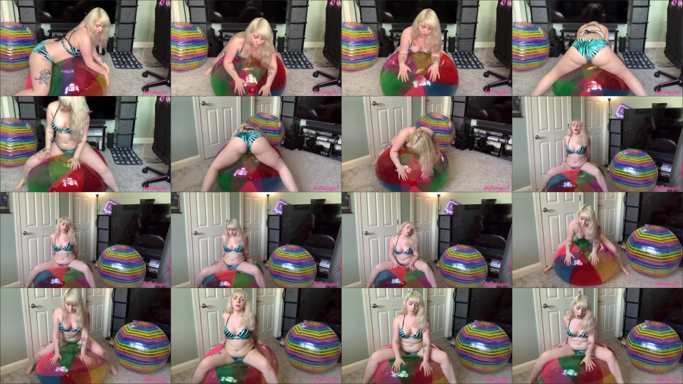 Inflatagirl Cumming With Transparent Colored 48Quotball