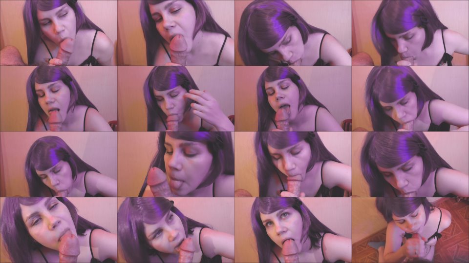 Annamanyvids Naughty Purple Bitch Sucks Cock