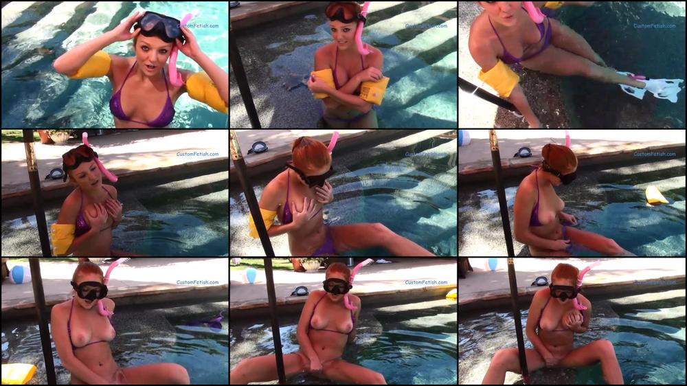 Farrah's Dive Mask Pool Masturbation