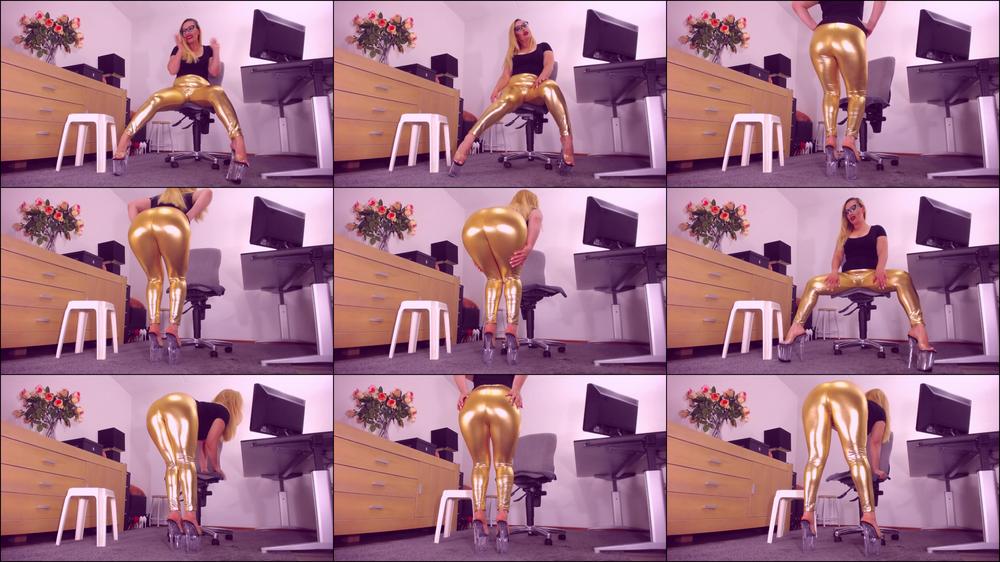 You are cuckold - slutty wife in tight shiny leggings cheats