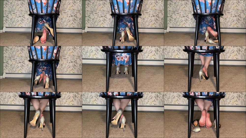 Peeping Under Chair at Ankle Crossing in 4K