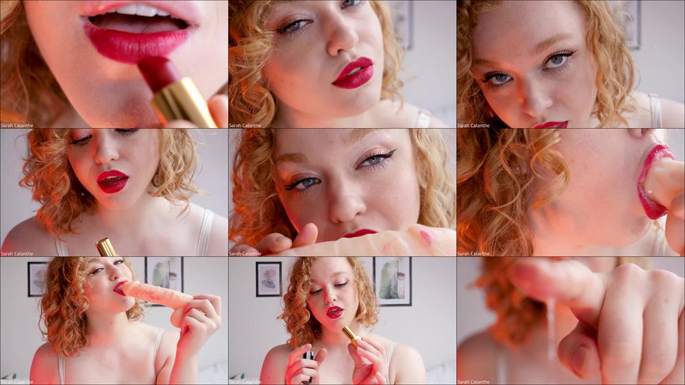 Lipstick and spit fetish + whispering