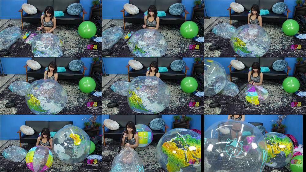 Candy C Inflates 3 Beach Balls w Machine