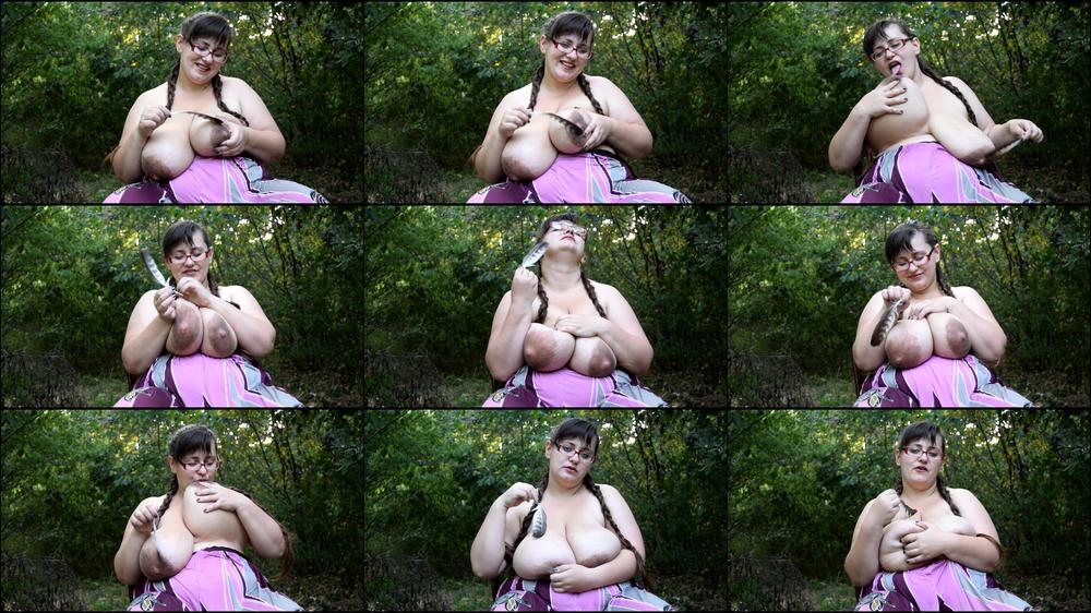 tickle those milky boobs with feather