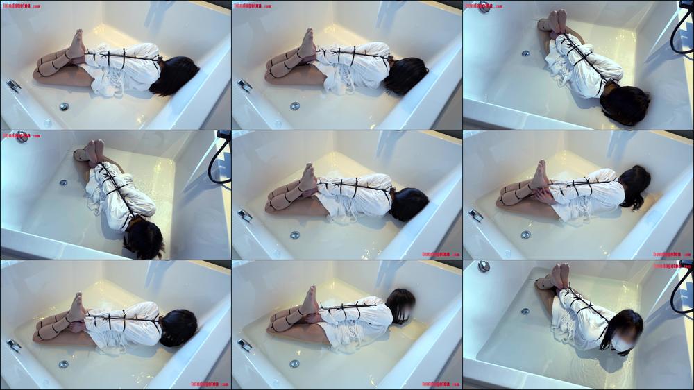 Bondage Predicament Struggle in Bathtub