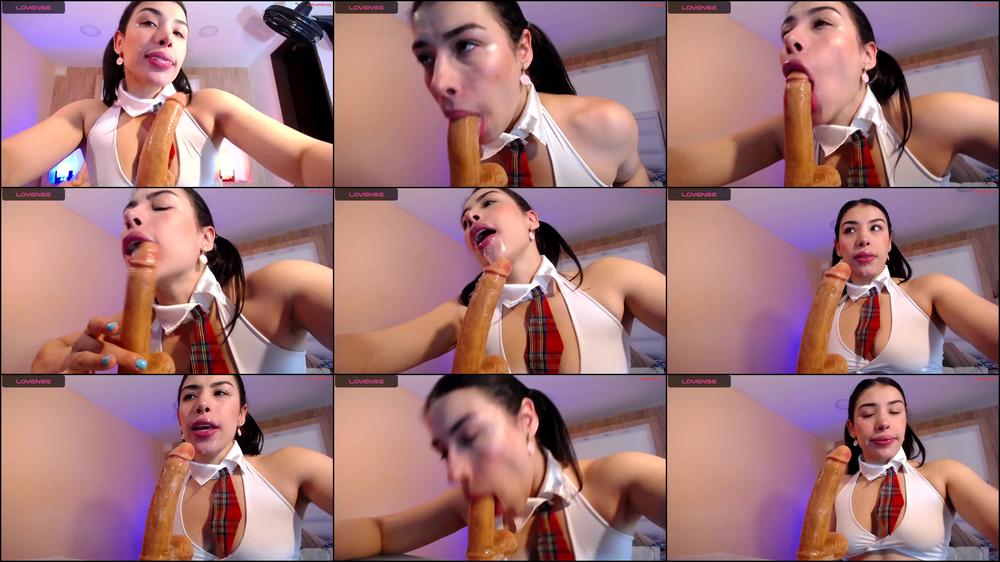 Woman's Wet Throat: Deepthroating Her Oversized Dildo