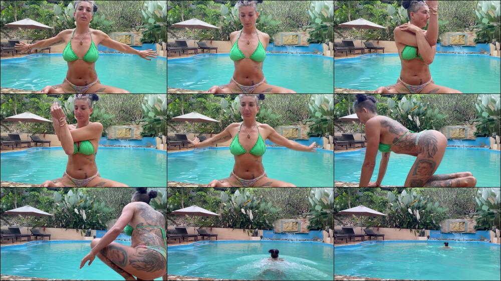 Relax and Stretch with Me in the Outdoor Pool
