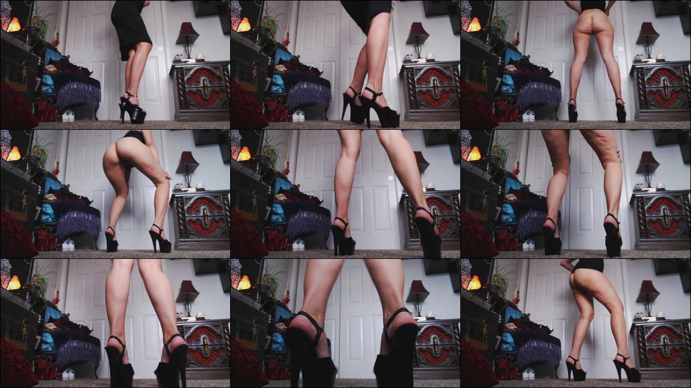 showing off legs in 7 inch heels