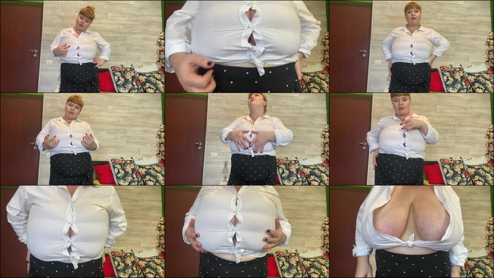 A very tight shirt is about to be ripped