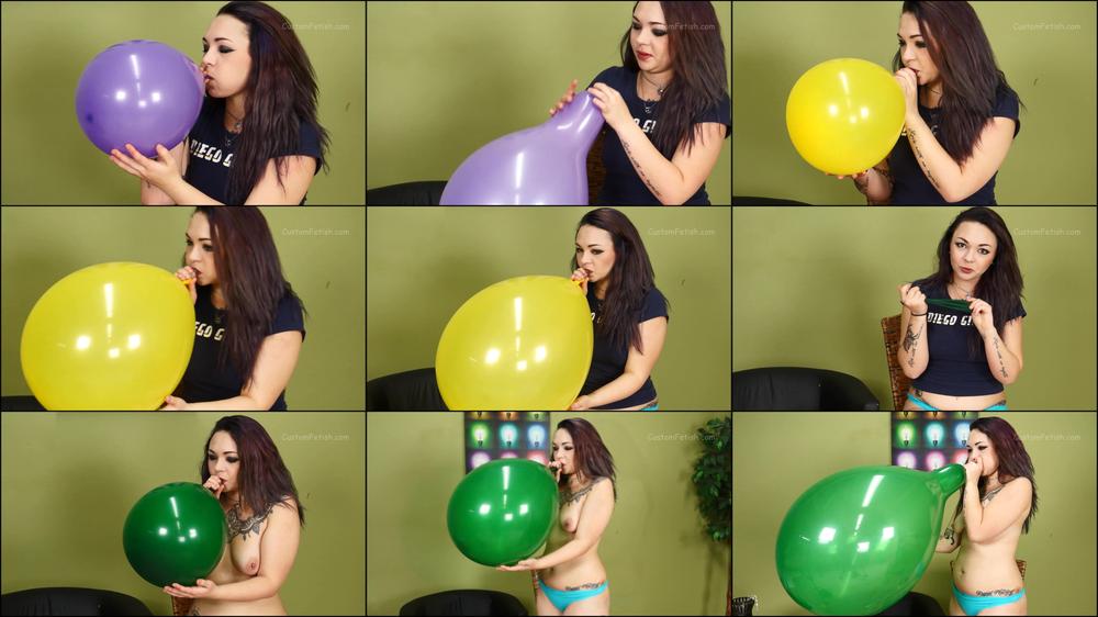 Pearl's First 3 Balloon Blow to Pop