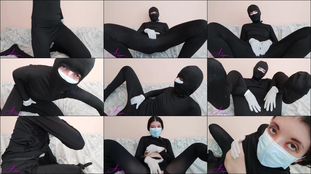 POV IM TIGHT MASTURBATING WITH ZENTAI SUIT GLOVES AND MASK