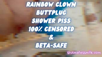 Clown Buttplug Shower Piss CENSORED (moreshameless)