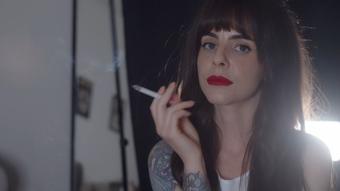 Smoking in Little White Top (Dani Lynn)