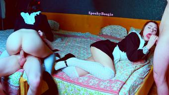 Devil Schoolgirl loves to ride big cock (SpookyBoogie)